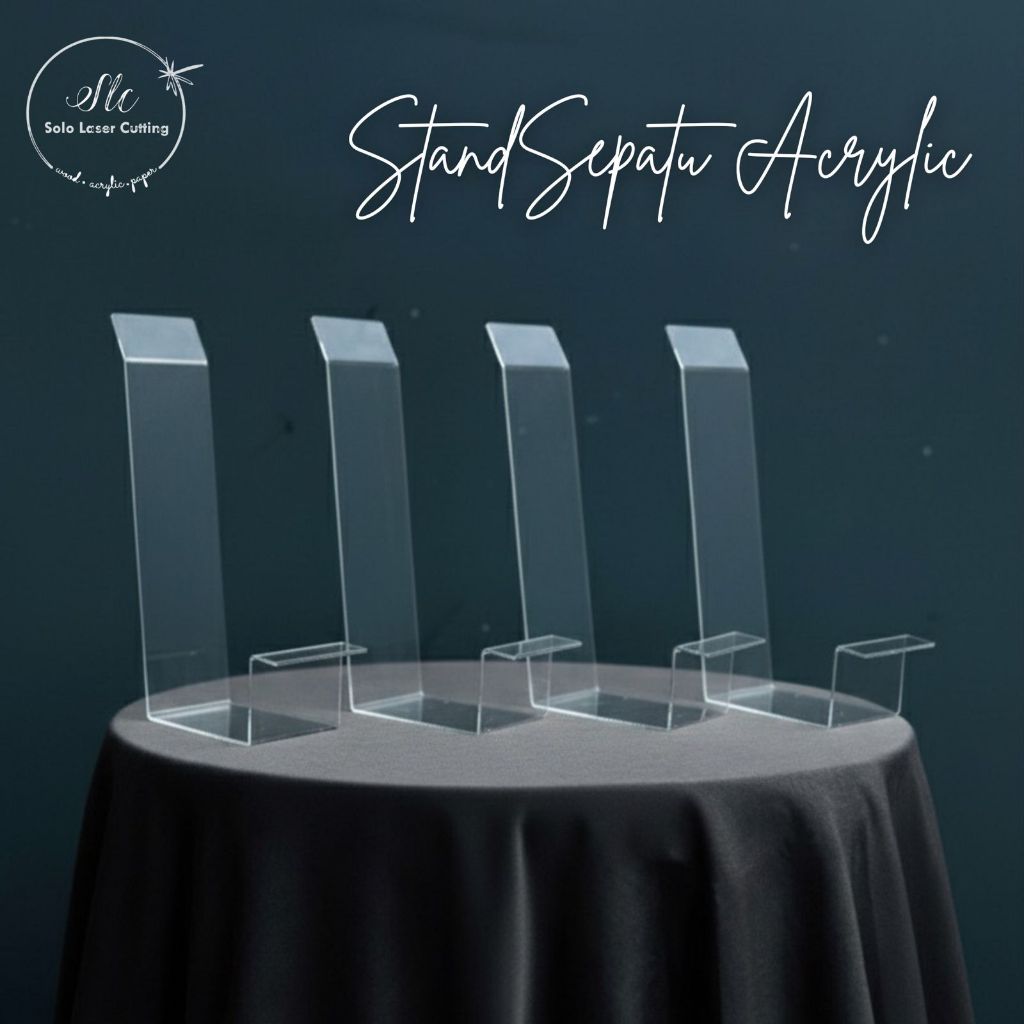 STAND SEPATU {AKRILIK} MODEL VERTIKAL ( stand pajangan sepatu akrilik )