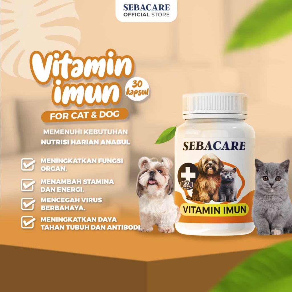 Sebacare Vitamin Imun & Daya Tahan Tubuh (Kapsul) - Vitamin Imun & Daya Tahan Tubuh untuk Kucing