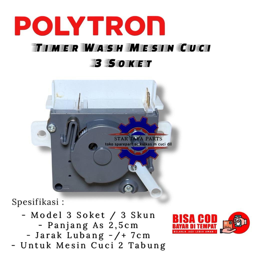 Timer Mesin Cuci Polytron Timer Wash 3 Soket Mesin Cuci Polytron 2 Tabung