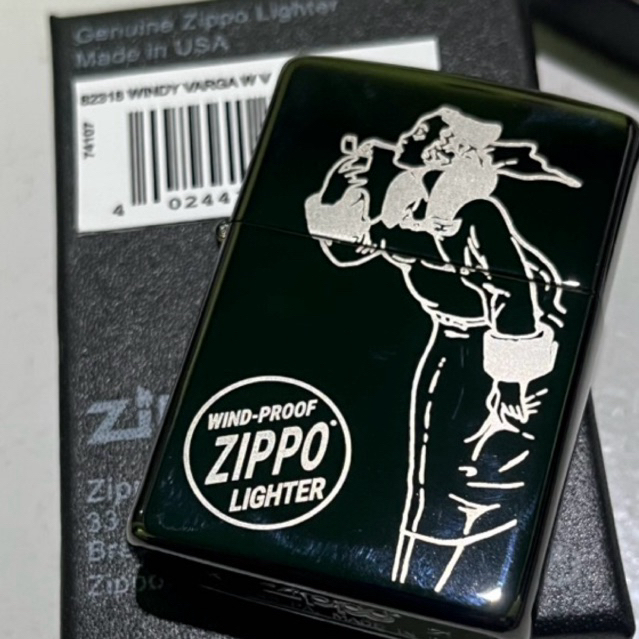 Zippo usa original windy varga edision black ice segel