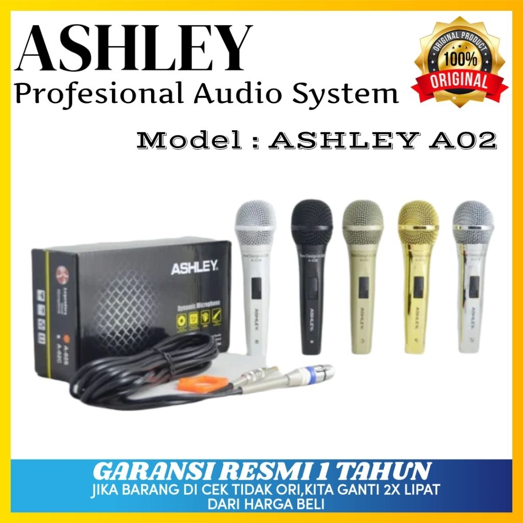 Mic Kabel Ashley A02 Original Mic kabel Ashley Garansi resmi