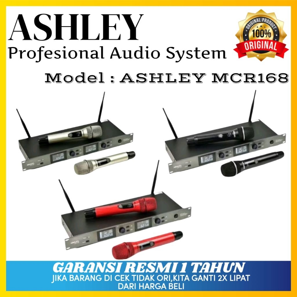 Mic Wireless Ashley MCR 168 Original Mic Wireless Ashley Garansi resmi
