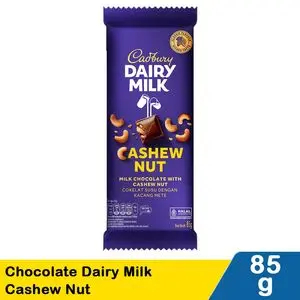 

Cadbury Dairy Milk Cashew Nut 85gr Coklat Premium Cadbury Dairy Milk Cokelat Cashew Nut 85g