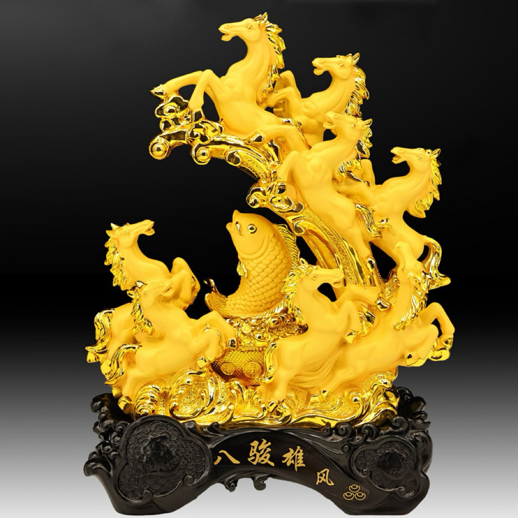 HIASAN KUDA PATUNG KUDA PAJANGAN Kuda Pajangan  Fengshui Kuda Pajangan 8 Kuda ikan koi Pajangan Feng