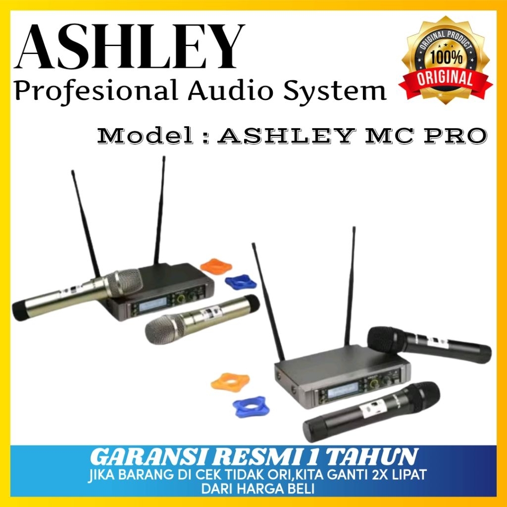 Mic wireless Ashley Mc Pro Original Mic Wireless Ashley Garansi resmi