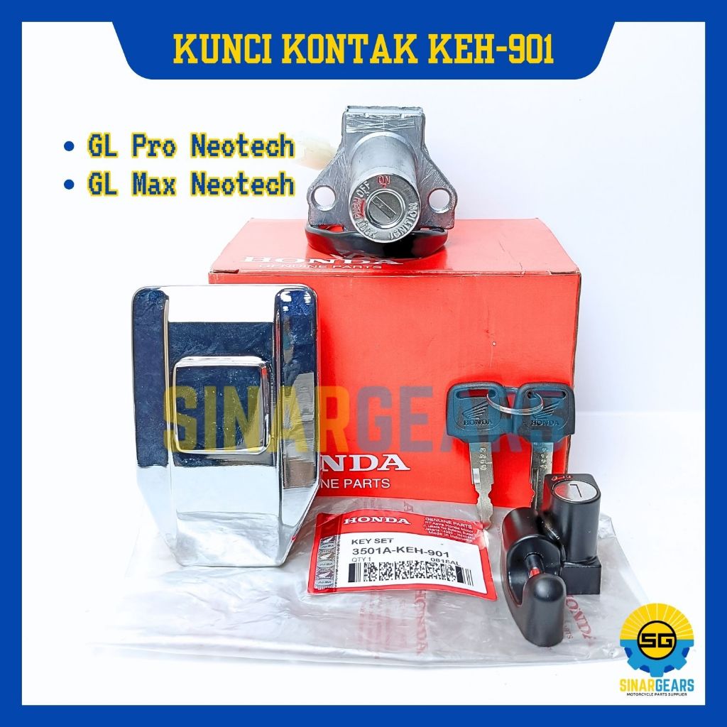 Keyset Original Honda KEH 901 Kunci Kontak GL Pro Neotech GL Max Konci Motor Set Key Set Ori AHM