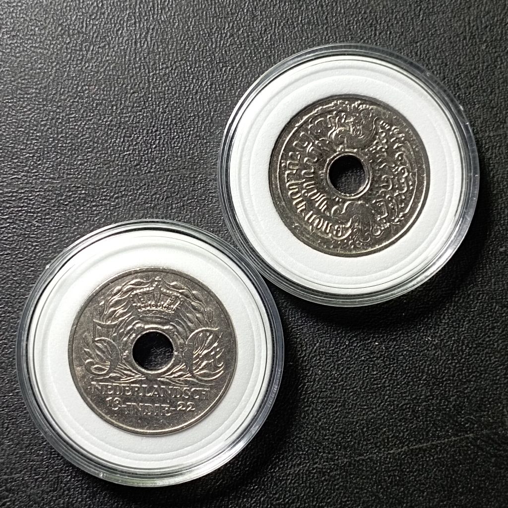 5 sen nikel bolong uang koin indonesia bekas dibersihkan asli bonus kapsul