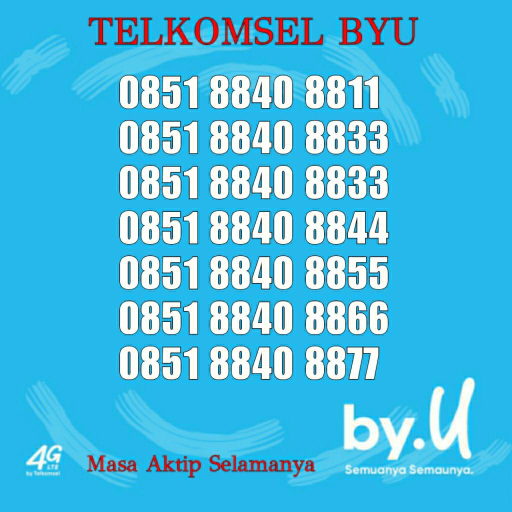 TELKOMSEL BYU NOMOR CANTIK AABB 8811