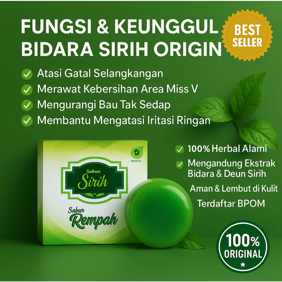 Sabun Mandi Bidara SIRIH Berkhasiat Ampuh Mengobati Gatal Gatal Pada Kulit Dan Mencerahkan Kulit BPO
