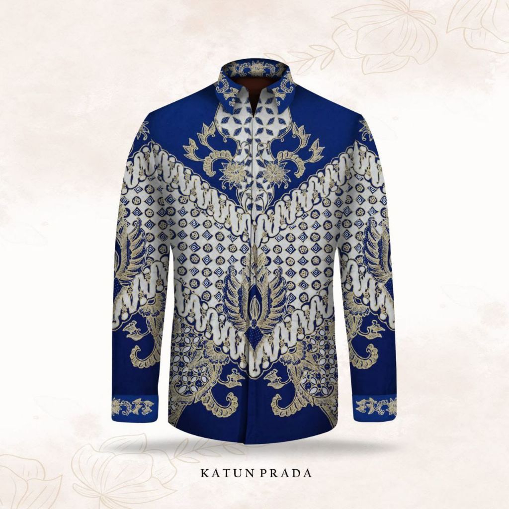 kain batik tulis pria prada bahan katun batik tulis pria warna biru. er