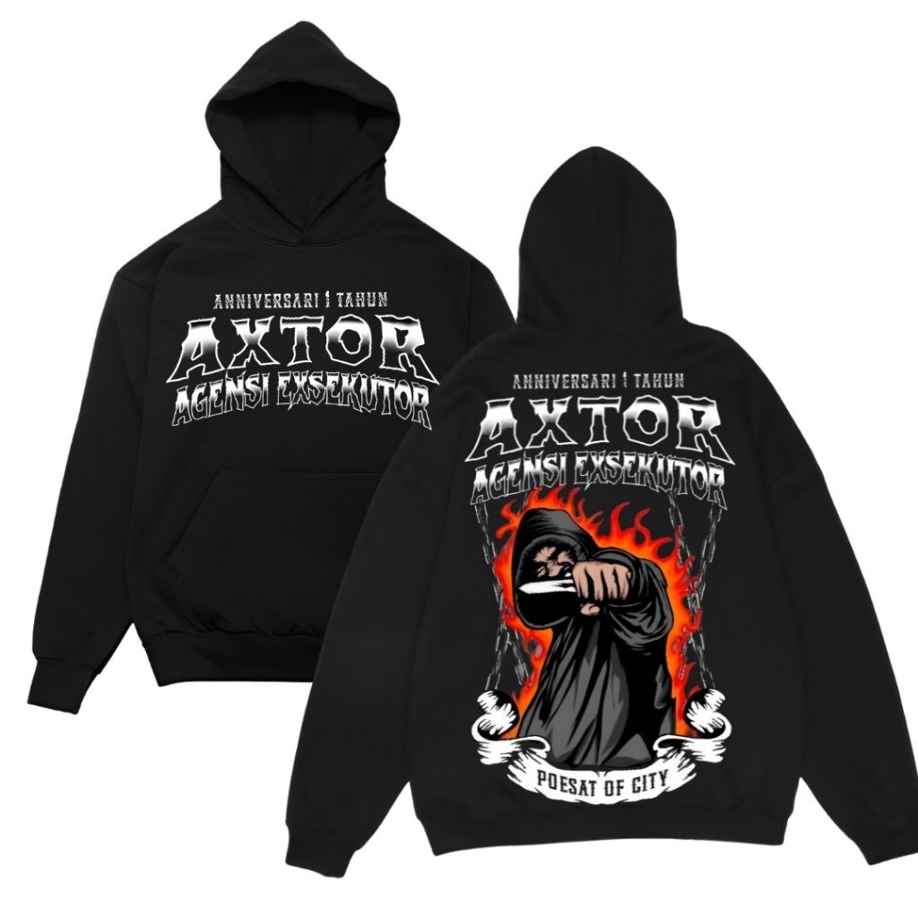 Promo Hoodie AXTOR Agensi Executor - Poesat Of City Bahan Cotton Fleece Tebal Murah Dan Halus Warna 