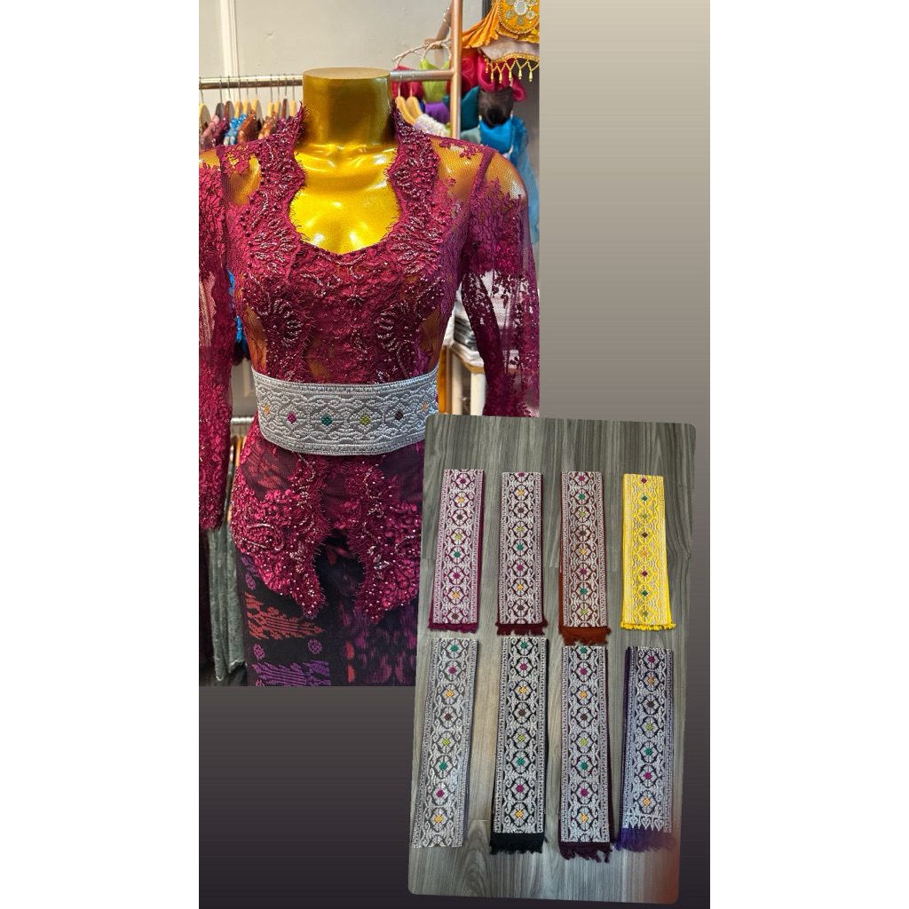 Selendang songket bordir bali