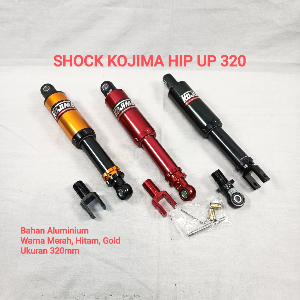 SHOCK MOTOR KOJIMA HIP UP 320 GOLD,MERAH,HITAM