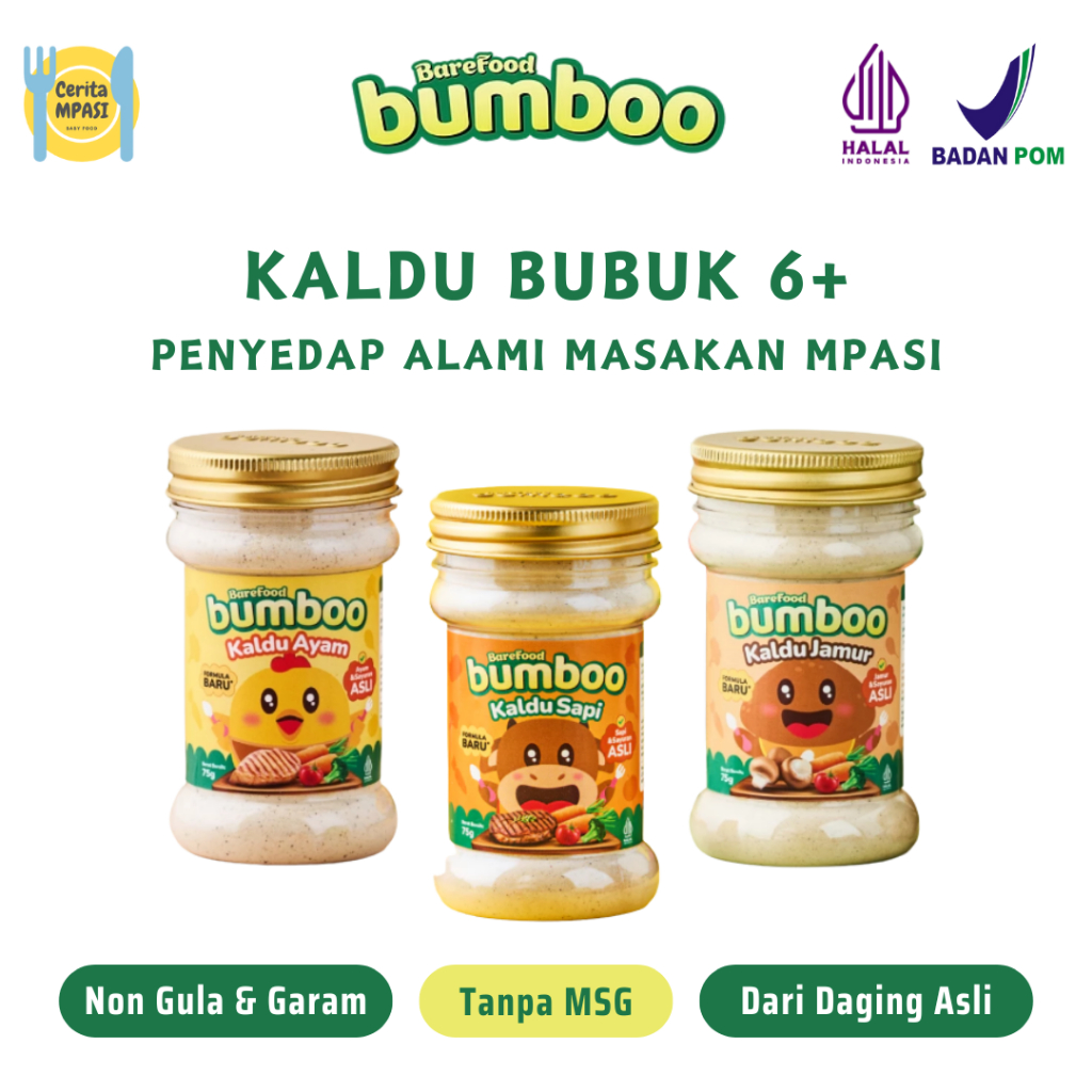 

Bumboo Kaldu Bubuk Alami MPASI 90gr No MSG No Pengawet | Penyedap Masakan Bayi & Anak