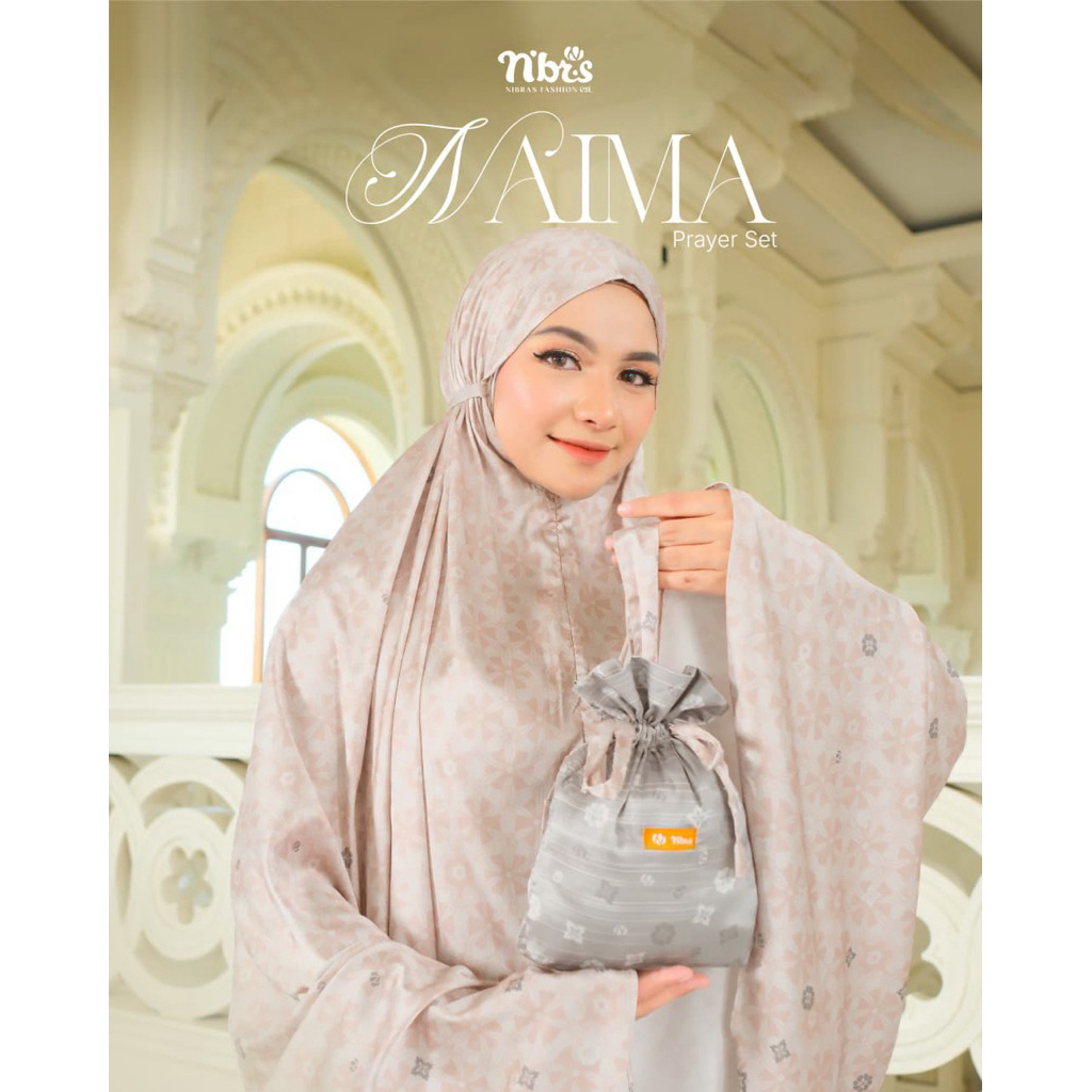 [UPDATE 25/09] NIBRAS Mukena NAIMA (Beige, Purple Dove) Mukena Dewasa Bahan Armani Satin NBRS ORI