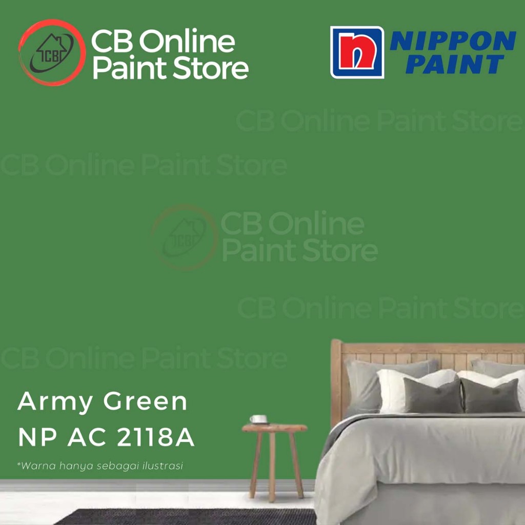 CAT TEMBOK NIPPON PAINT - ARMY GREEN NPAC2118A - GALON