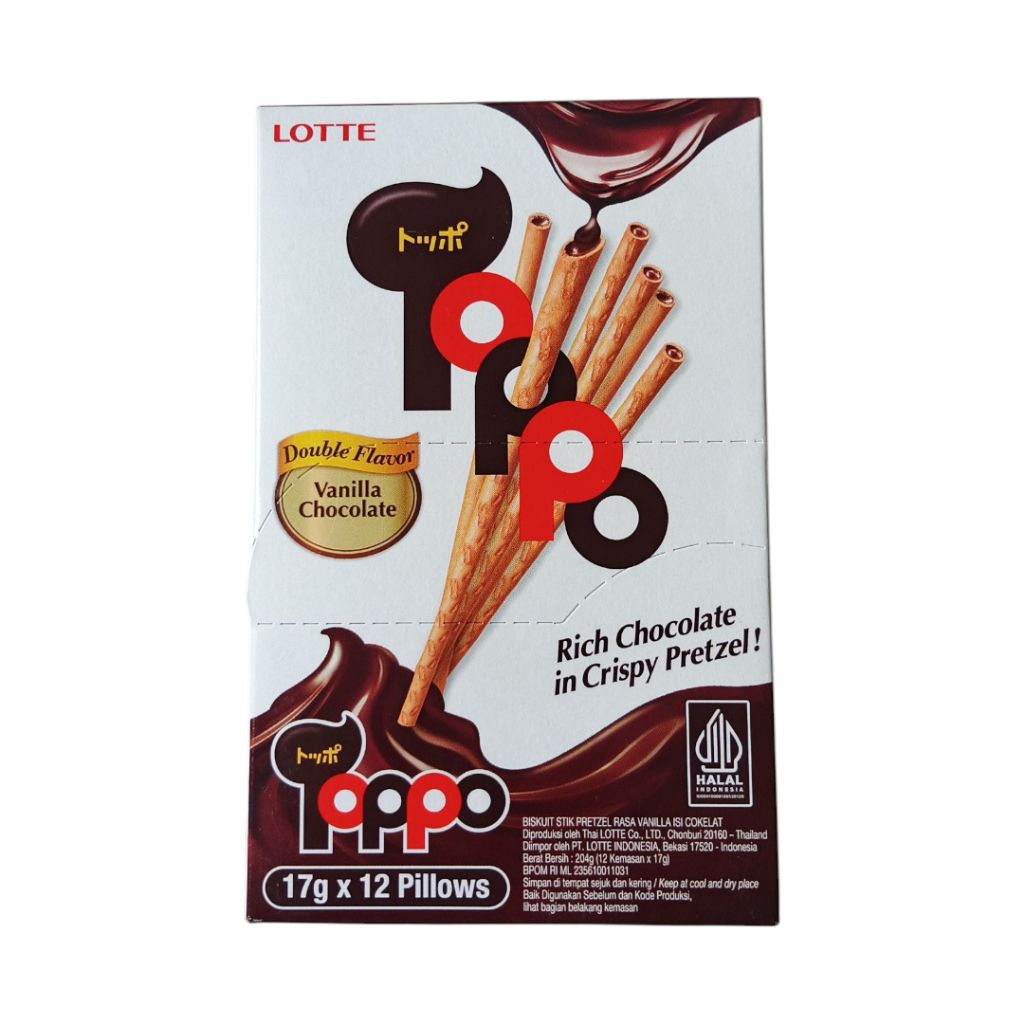 Lotte Toppo Rich Chocolate in Crispy Pretzel Box isi 12