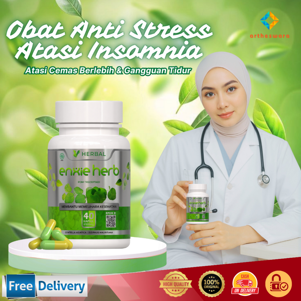 ENXIEHERB BPOM Obat Herbal Antidepresan Anti Depresi Anxiety Kecemasan Gerd Anxiety Insomnia Skizofr
