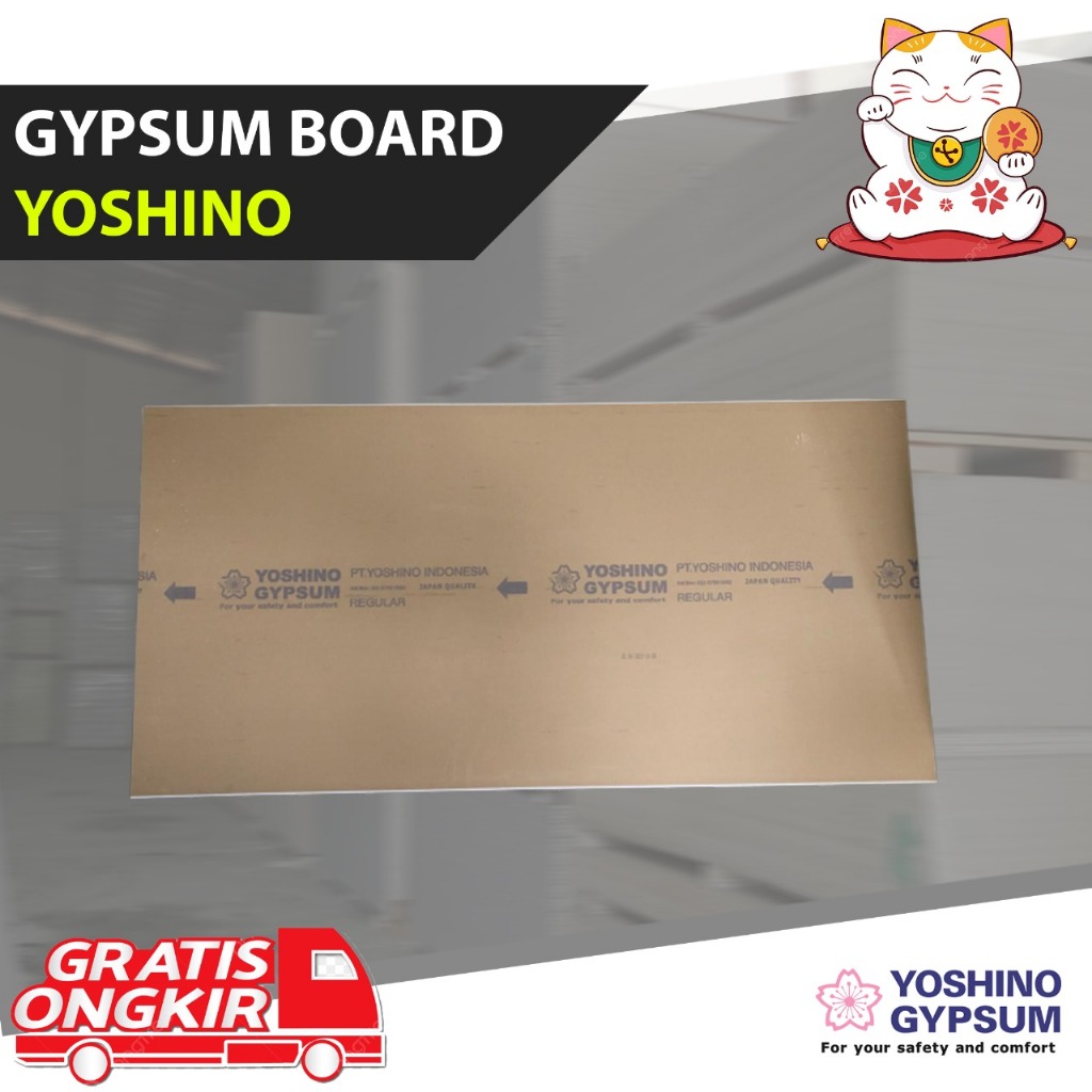 Papan Gypsum Yoshino 9mm 1200x2400 | Papan Yoshino 9mm | Gypsum Tebal 9mm | Yoshino Gypsum | Gipsum 