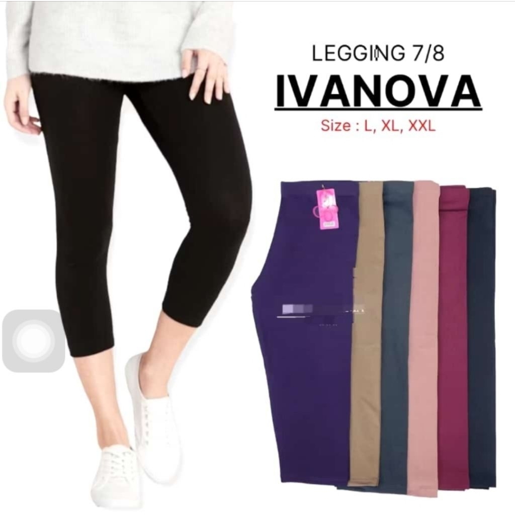 Legging Wanita 7/8 IVANOVA, Legging Premium Bahan Spandex Size L xl Xxl