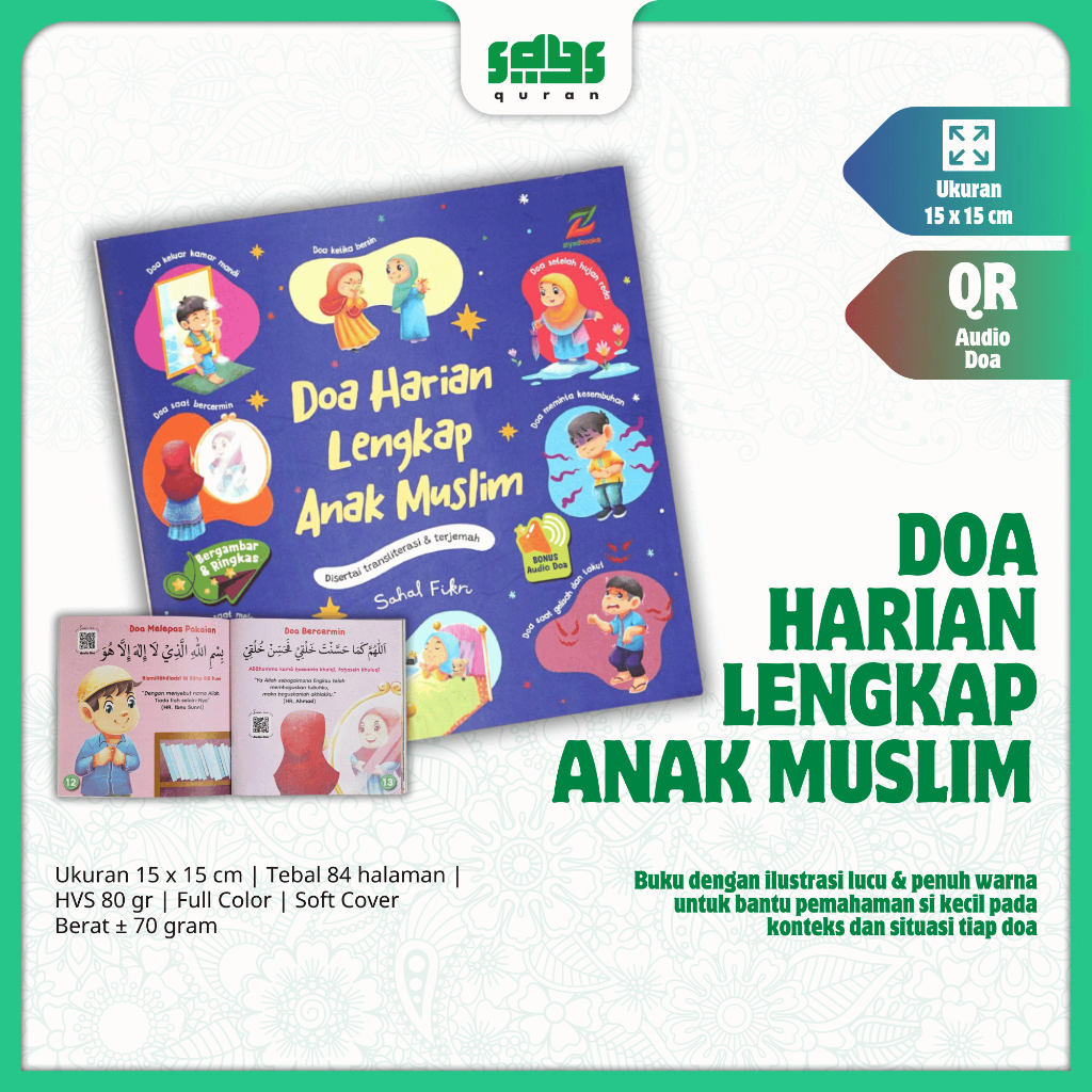 Ziyadbooks -Buku Doa Harian Lengkap untuk Anak Muslim – 60 Doa Sehari-hari Pilihan