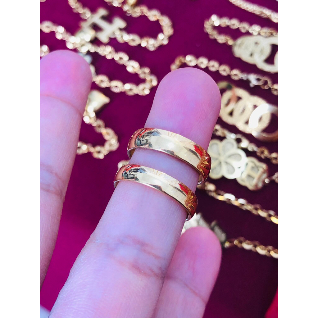 cincin polos titanium motif emas