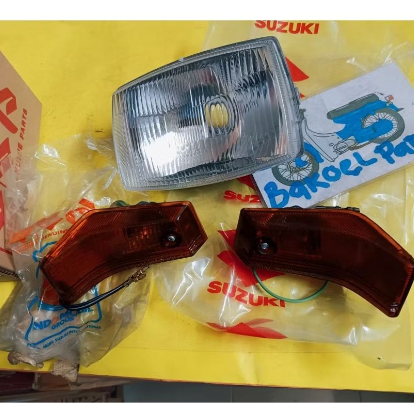 lampu depan reflektor head lamp headlamp set lampu riting sein motor suzuki RC100 RC 100 Jet cooled 