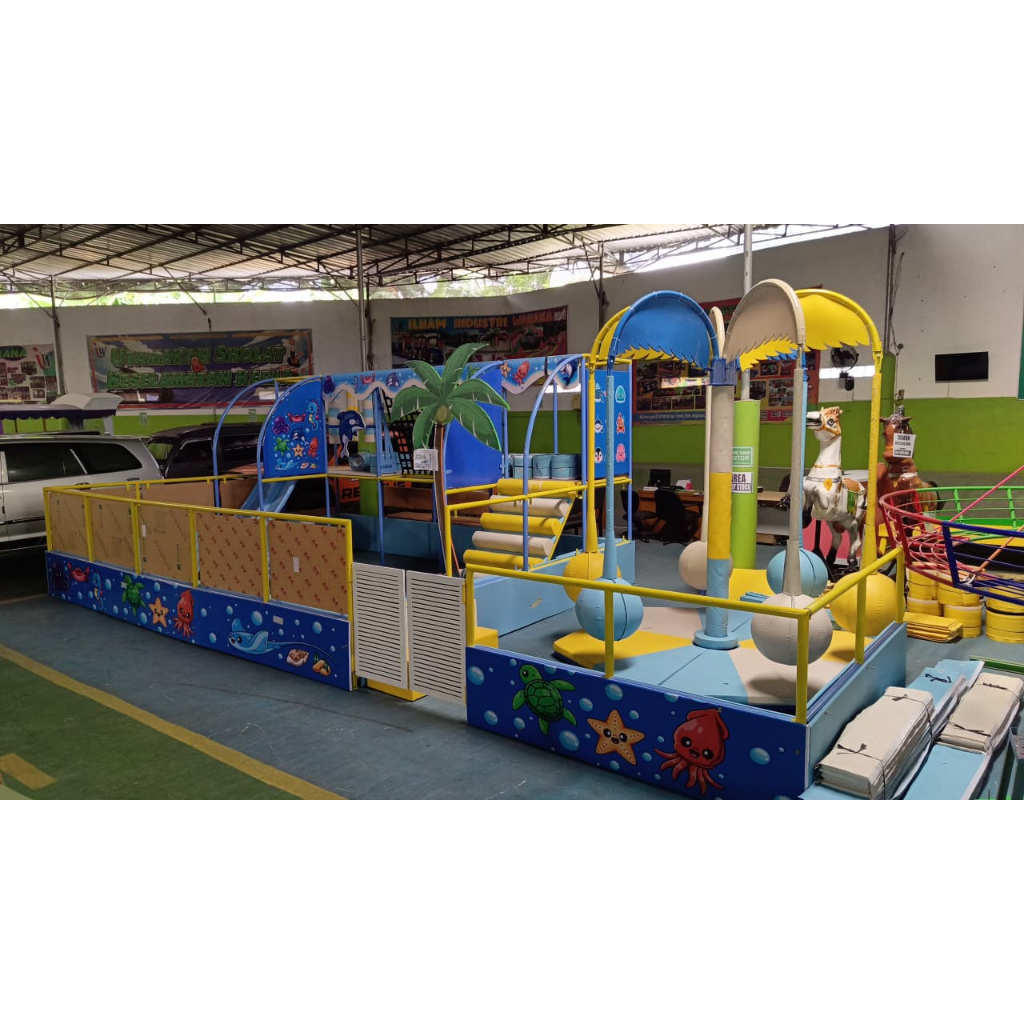 jual playground indoor outdoor full set bebas custom || paket usaha playground mandi bola siap pakai