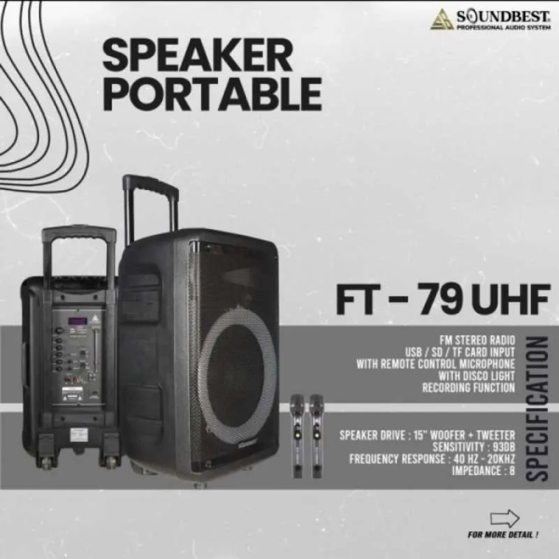 SPEAKER SOUNDBEST 12 INCH FT79 FT 79 - SPEAKER PORTABLE - BASS MANTAP