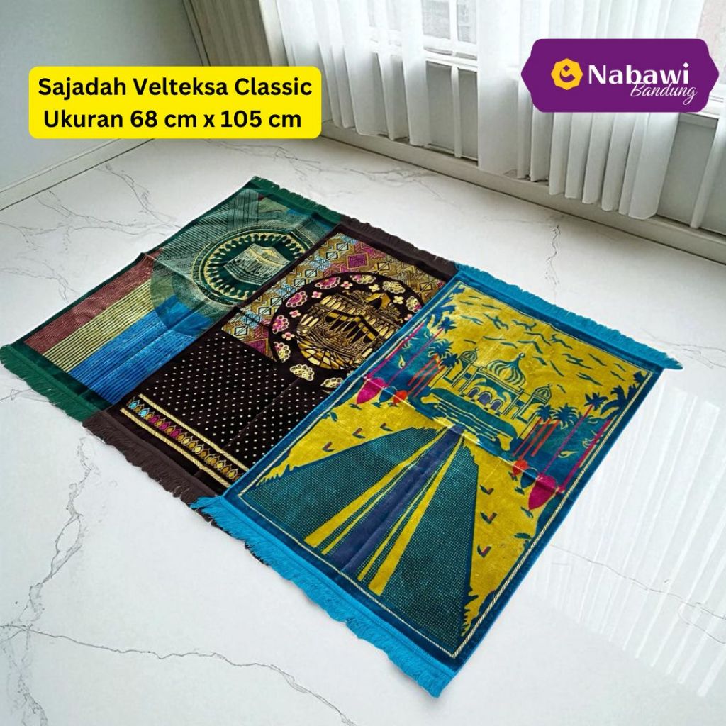 Sajadah Turki Velteksa Classic Ukuran Besar Sajadah Bludru Souvenir Tahlilan Bandung