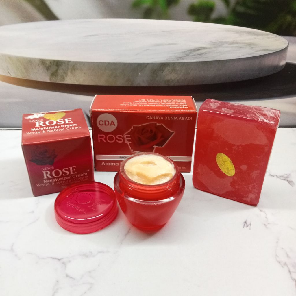 Paket Cream Rose 2in1 Cream Siang Malam Sabun Bpom
