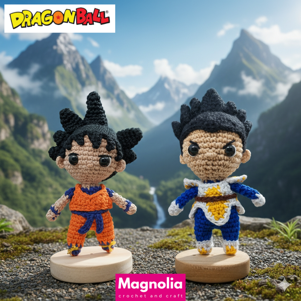 Boneka rajut amigurumi goku dragon ball anime / manga karakter / crochet handmade