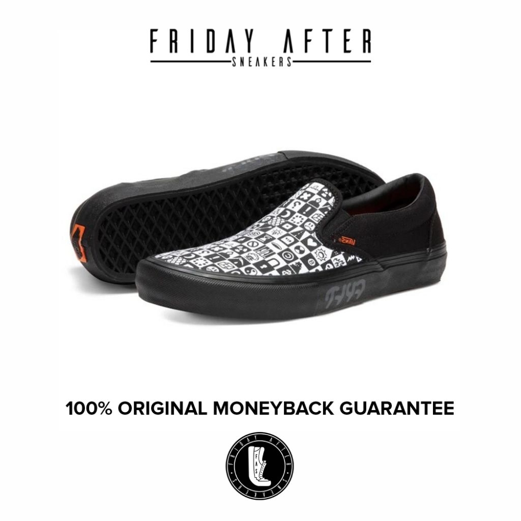 Sepatu Sneakers Pria Vans Slip On Pro BMX Cult Crew Chekerboard Original Resmi