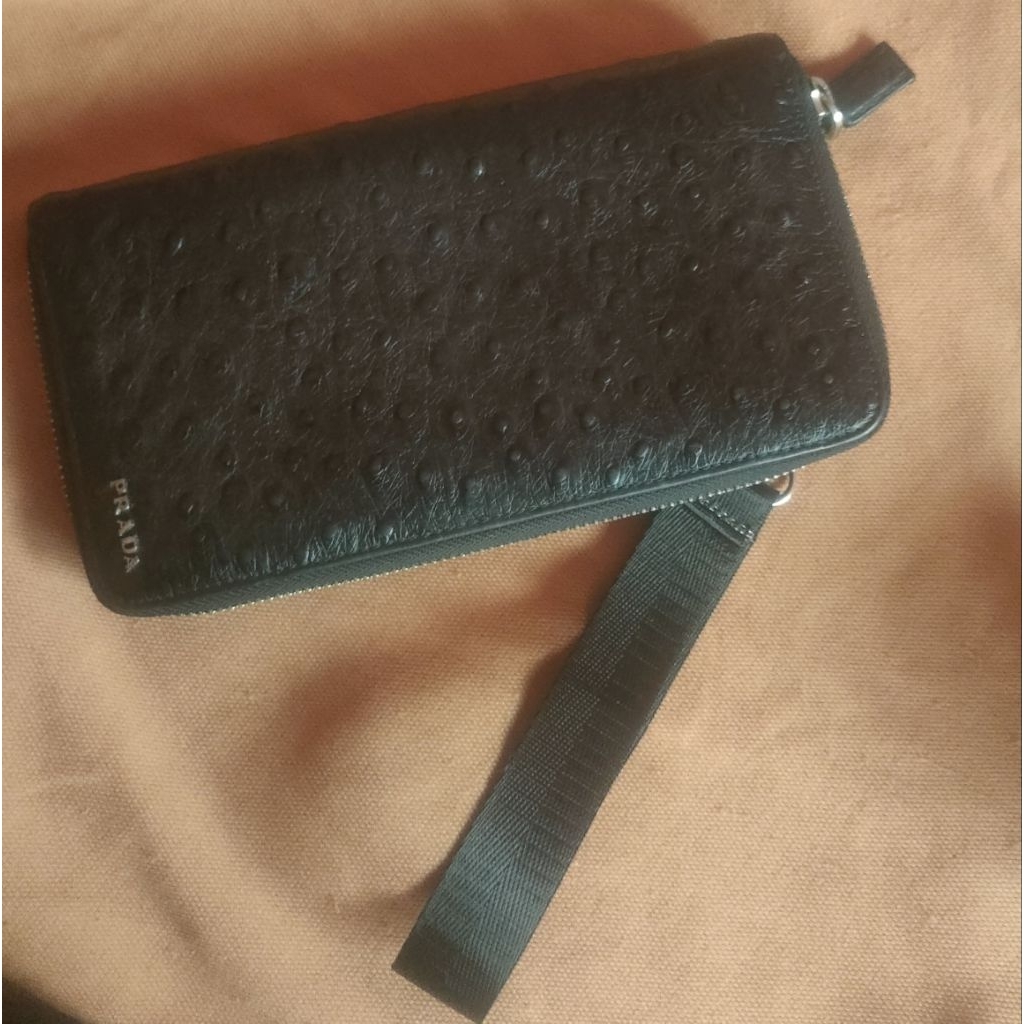 Authentic Wallet Ostrich Leather Hitam