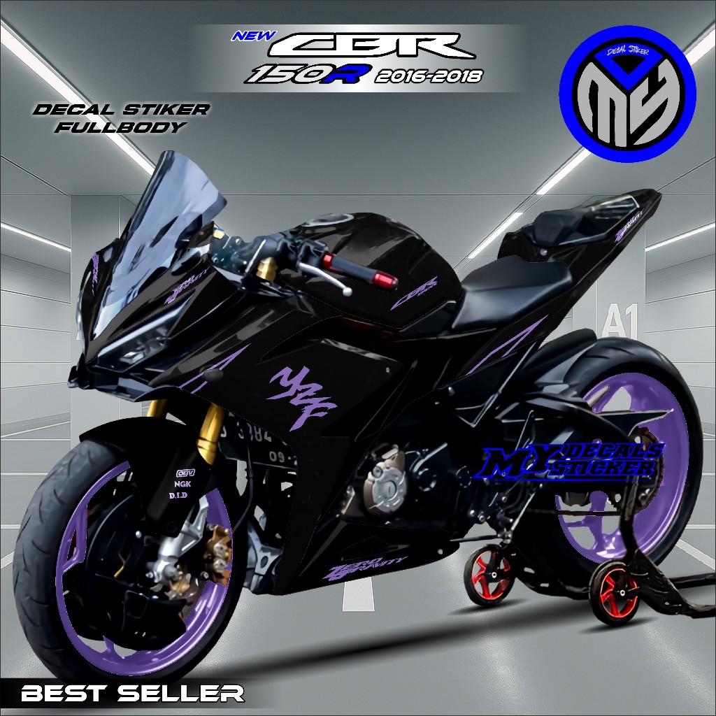 Decal CBR 150R K45N K45G Facelift Full Body Hitam Variasi Fullbody CBR150R 2016 - 2018 K45G Fullbody