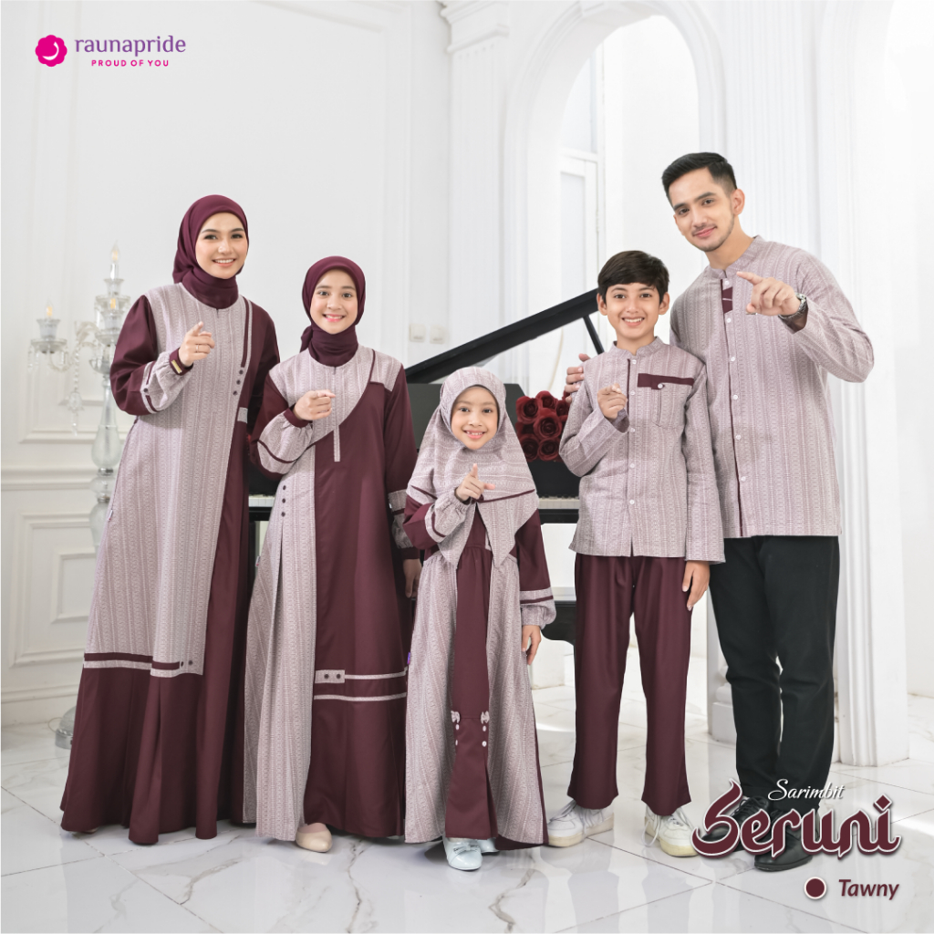 Sarimbit Seruni Baju muslim Couple Keluarga - Tawny - Rauna Pride