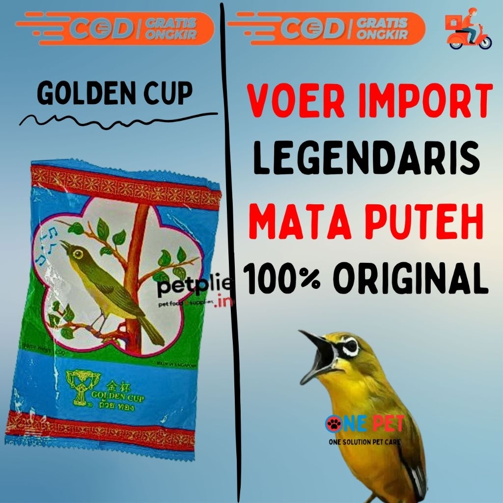 GOLDEN CUP - pakan burung pleci dosis tinggi original PAKAN BURUNG PLECI TINGGI PROTEIN KAMISAMA MET