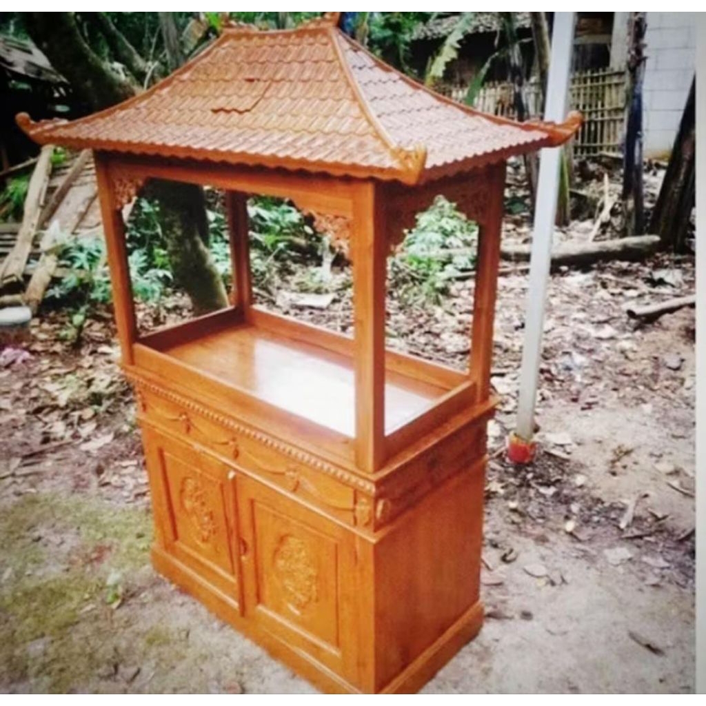 Meja Aquarium Ukiran Jepara +  Buffet Bawah