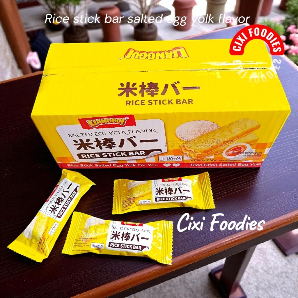

CEMILAN VIRAL RICE STIK BAR SALTED EGG YOLK Renyah Gurih dan Cruncy HALAL By LIANGGUI