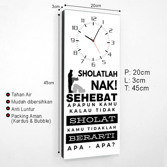 Jam Dinding Sholatlah Nak Kata Minimalis Ruang Tamu Kamar
