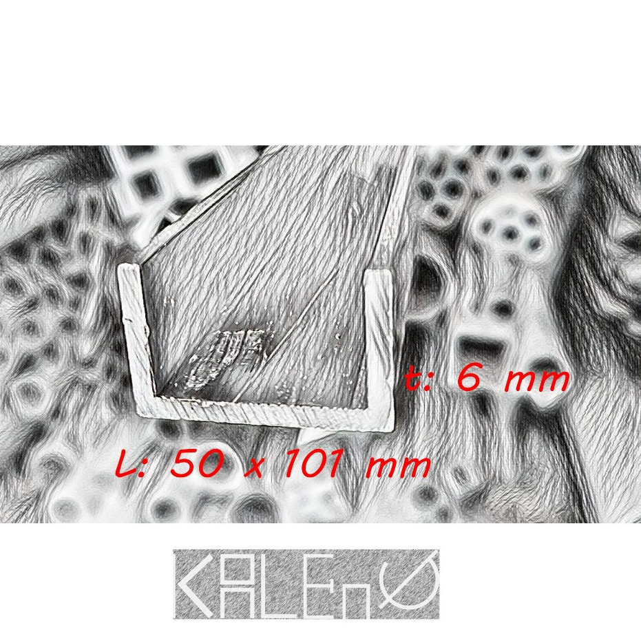 U Channel Aluminium (2" x 4") 50 x 101 x 6 mm