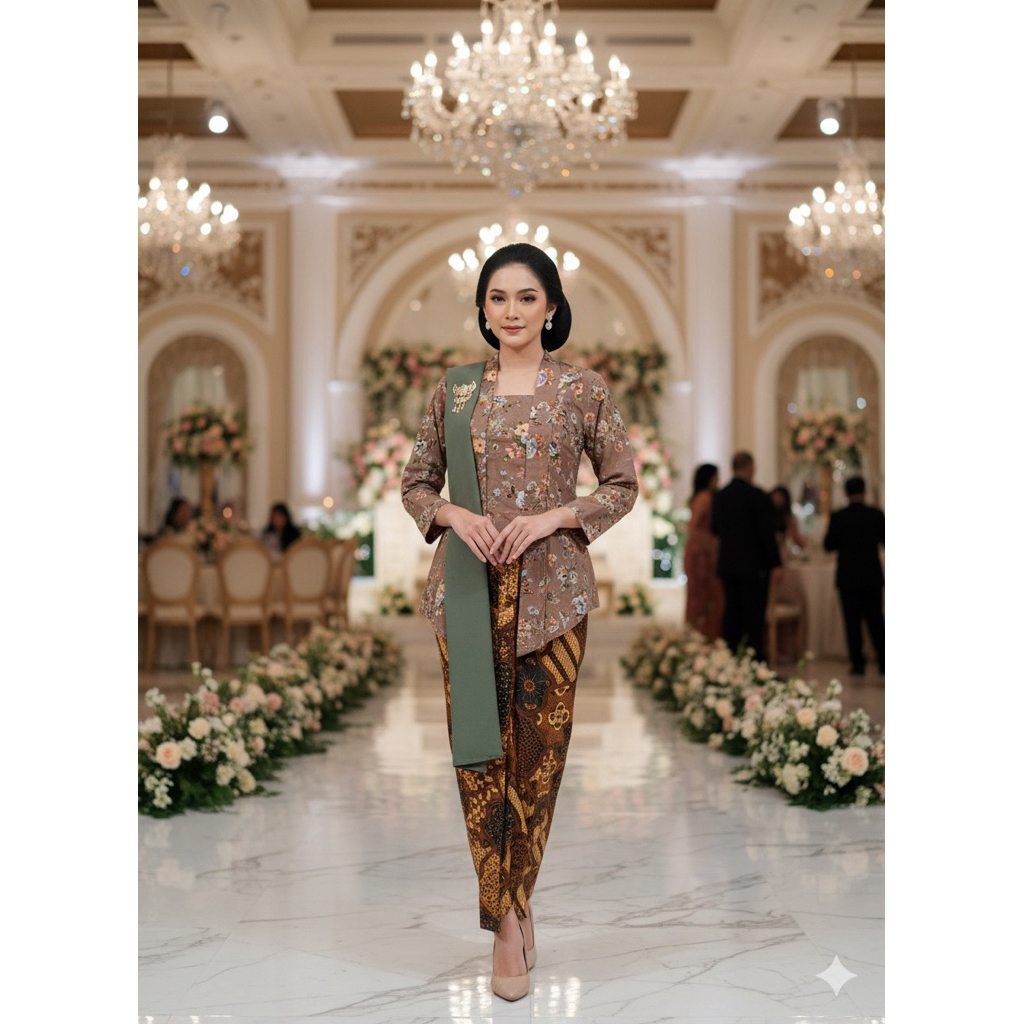 Kebaya Juliete Rayon Modern Floral Bridesmaids Adat Jawa