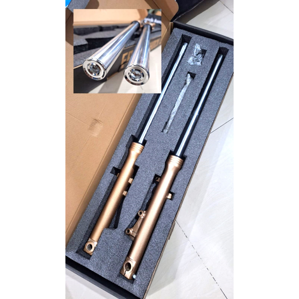 Linggisan As Shock Depan Ninja R / RR / SS uk. 33mm Bottom Gold pnp Vixion Scorpio KLX