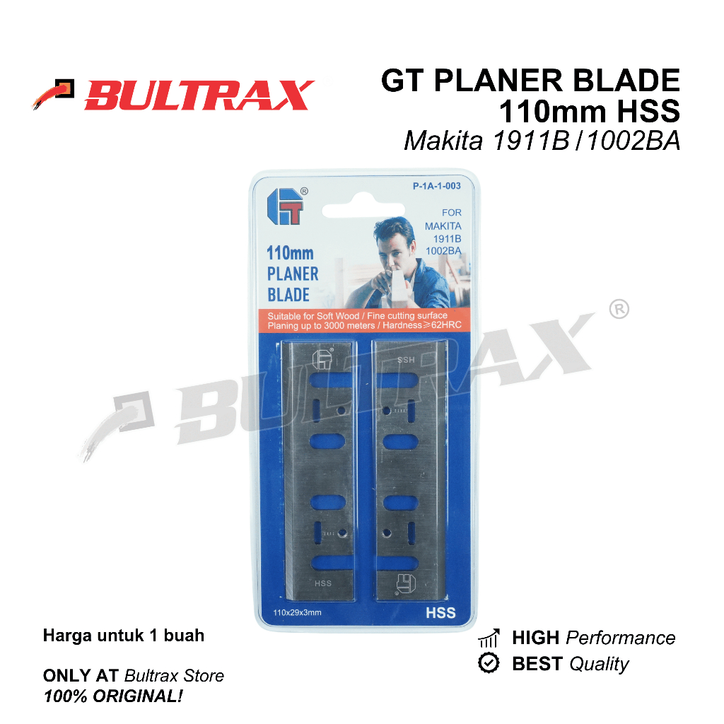 GT HSS 1911B Planer Blade Mata Pasah HSS SKH 110mm model 1911B / Mata Ketam Serut Sugu