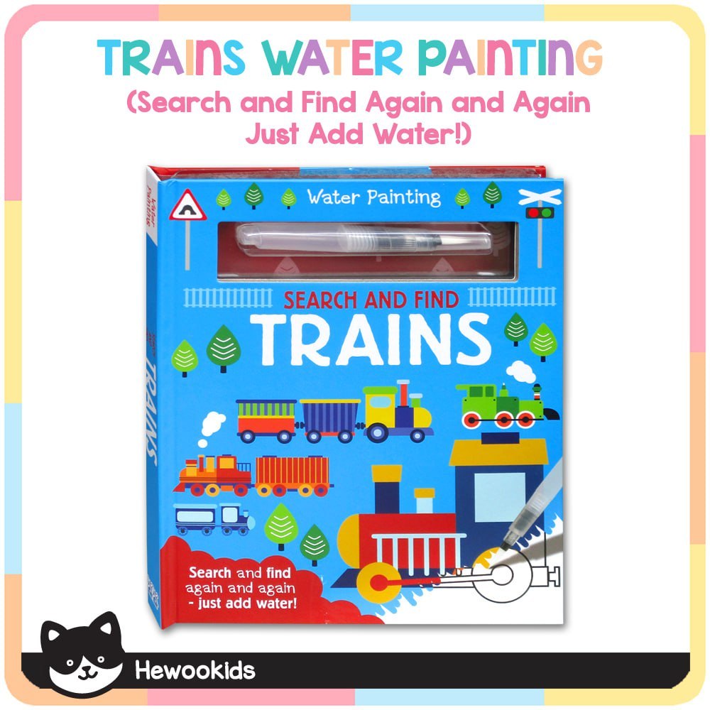 Water Painting Search and Find Trains Board Book (Search and Find Again and Again - Just Add Water)