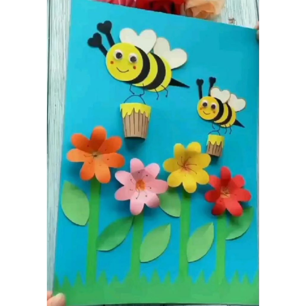 origami lebah kolase  kertas f4