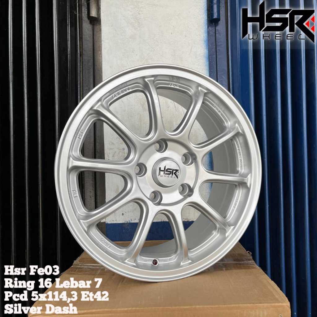 HSR FE03 Velg Mobil Ring 16 Silver 5x114,3 || Velg Mobil HSR FE03 Ring 16 Silver 5x114,3