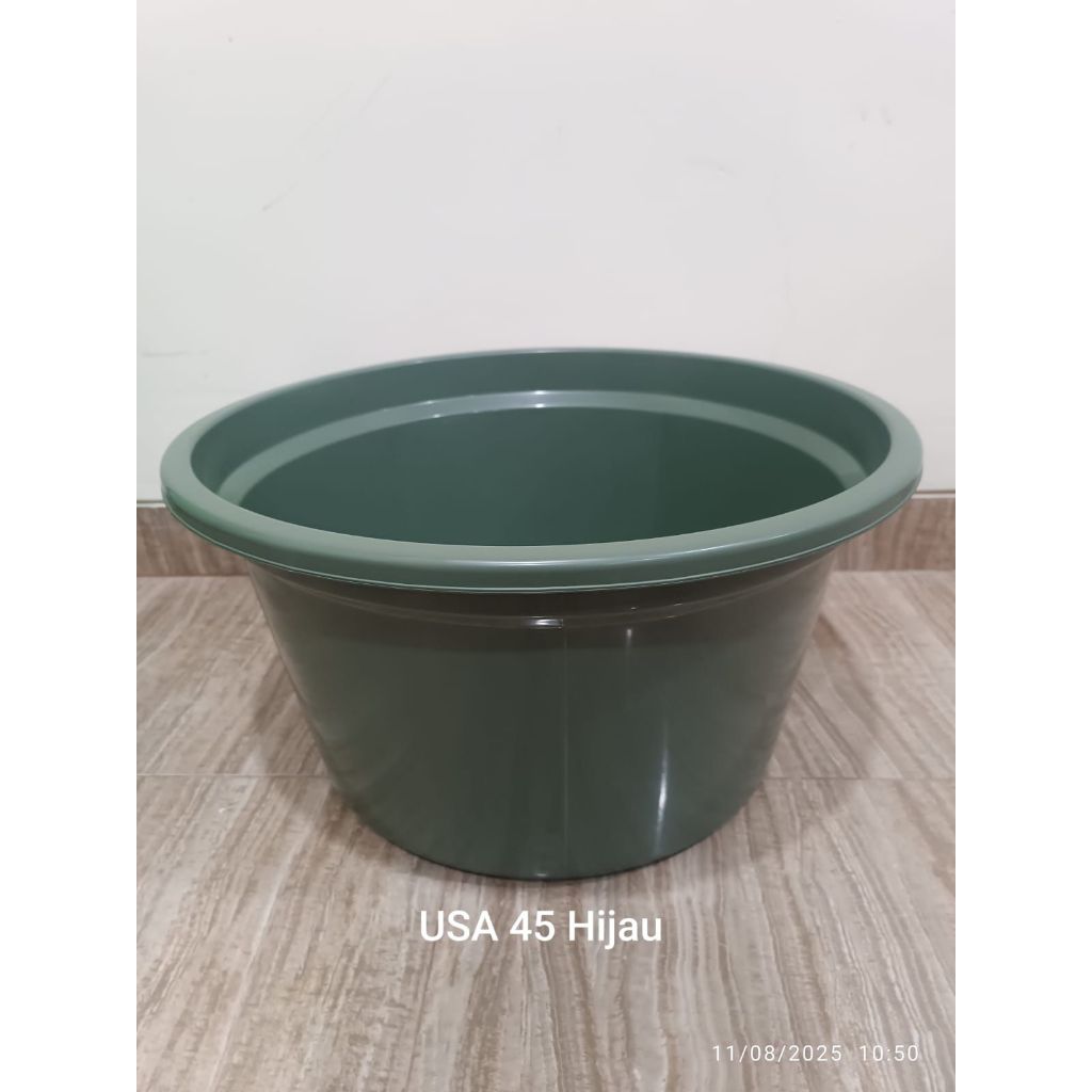 Bak USA 45 Army Polos Bak Air Besar Hijau Polos Bak mandi Besar Bak Cuci Baju Ember Timba Cuci Baju 