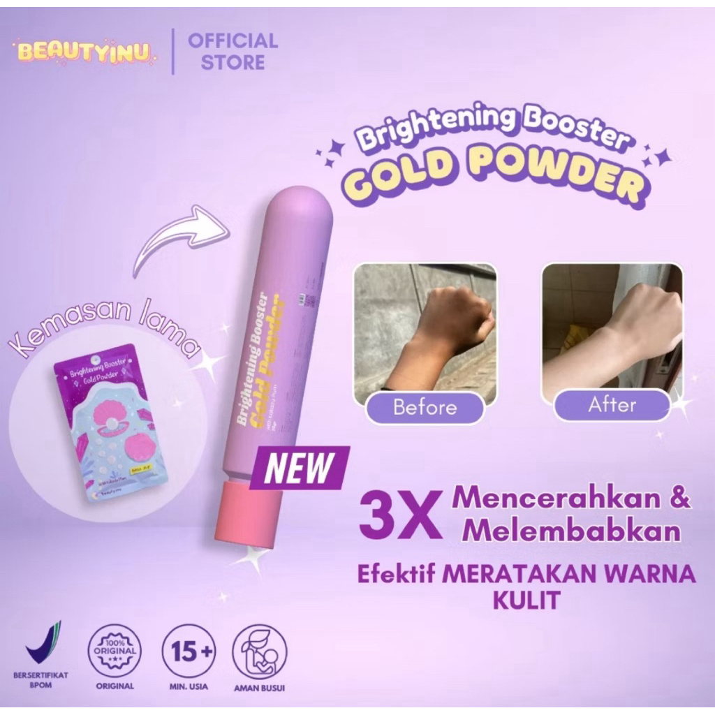 Beauty Serbuk Pemutih Badan & Wajah Brightening Booster Glow Powder
