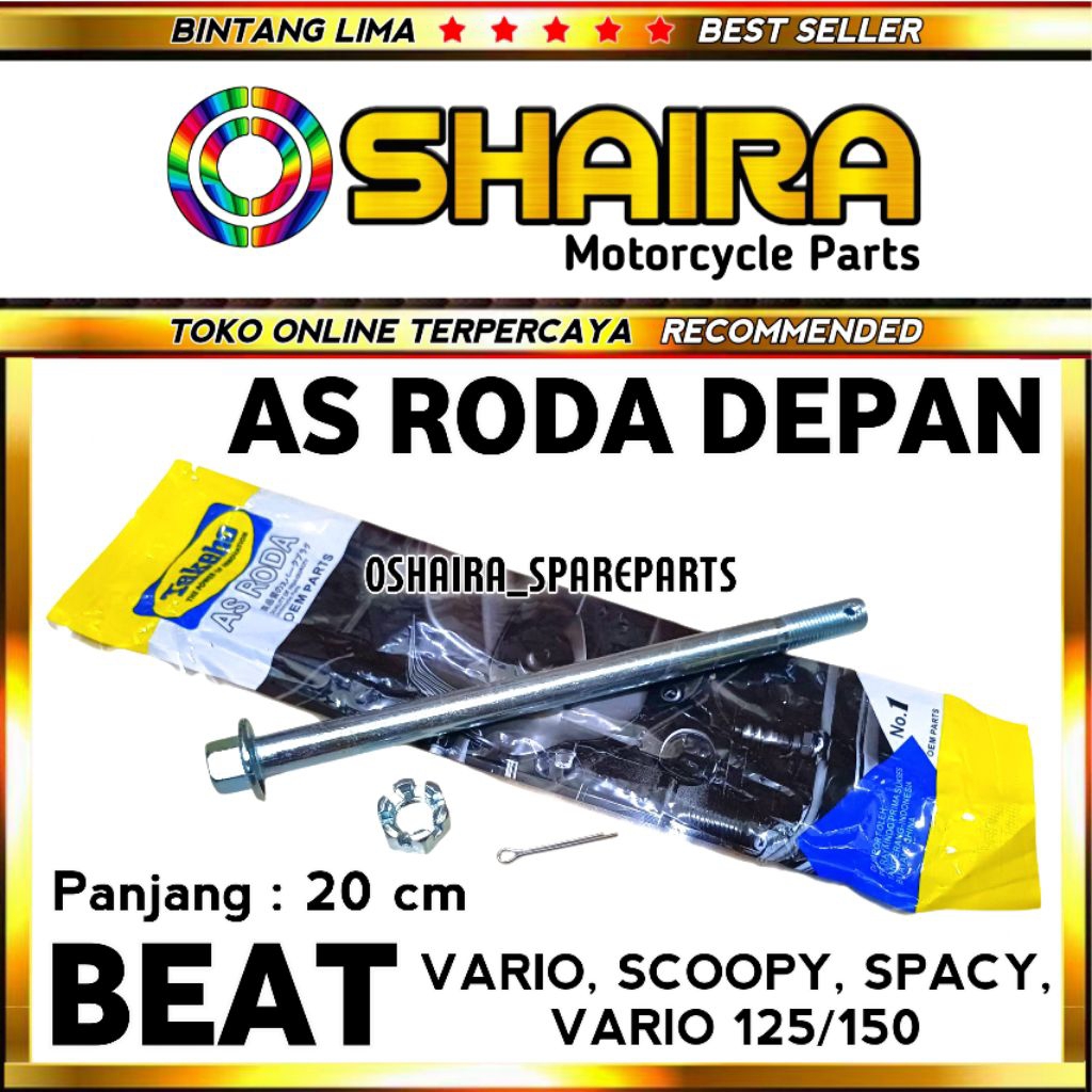 AS RODA DEPAN BEAT / VARIO / SCOOPY / SPACY / VARIO 125 / VARIO 150 / KVY / KVB / KZL / KZR / AS ROD